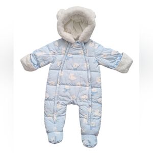 NWOT Absorba Baby (12 Months) Unisex 1-Piece Puffer Hooded Snowsuit w/Faux-Fur